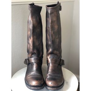 Frye Metallic Bronze Pull On Boots